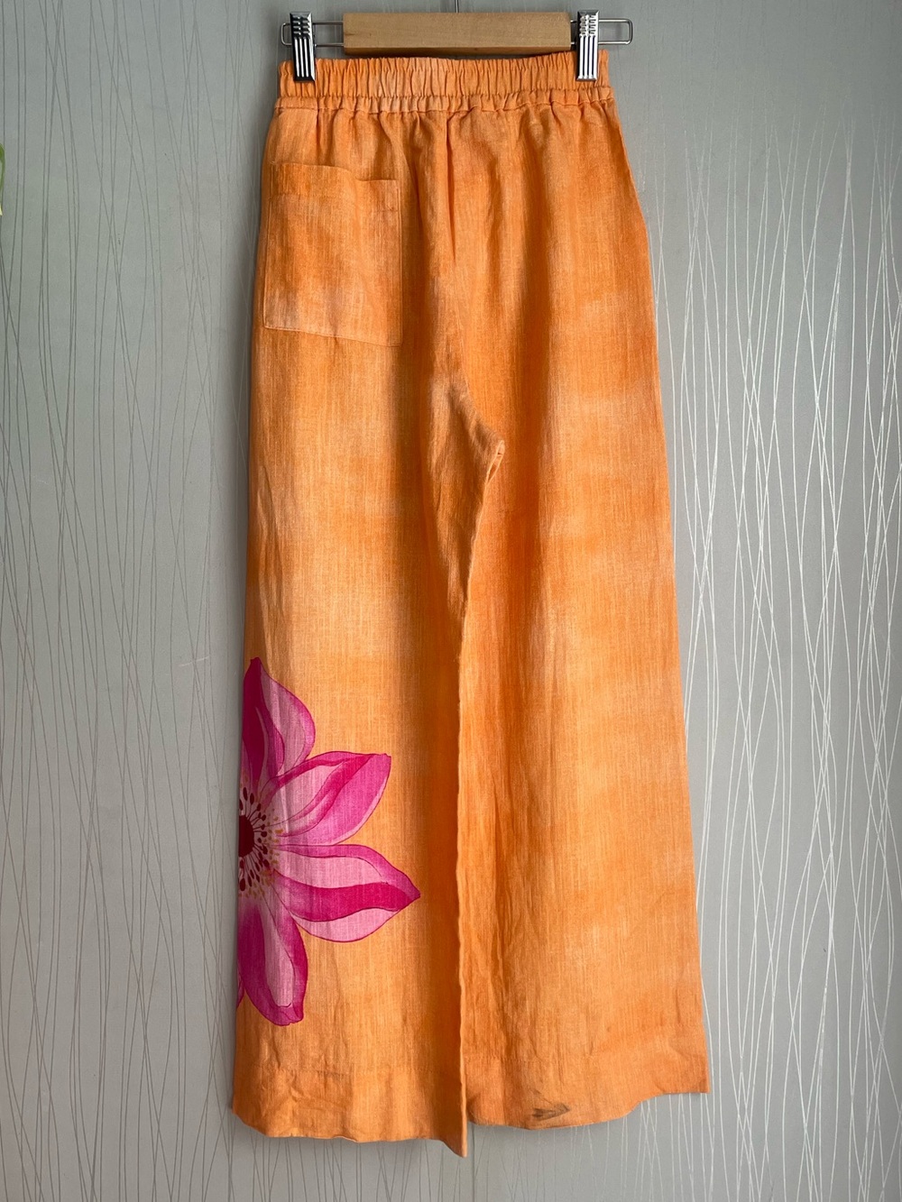 ZARA Linen Blend Floral Matching Set Girls Size 11-12 / 13-14 Orange Pink - Picture 9 of 13